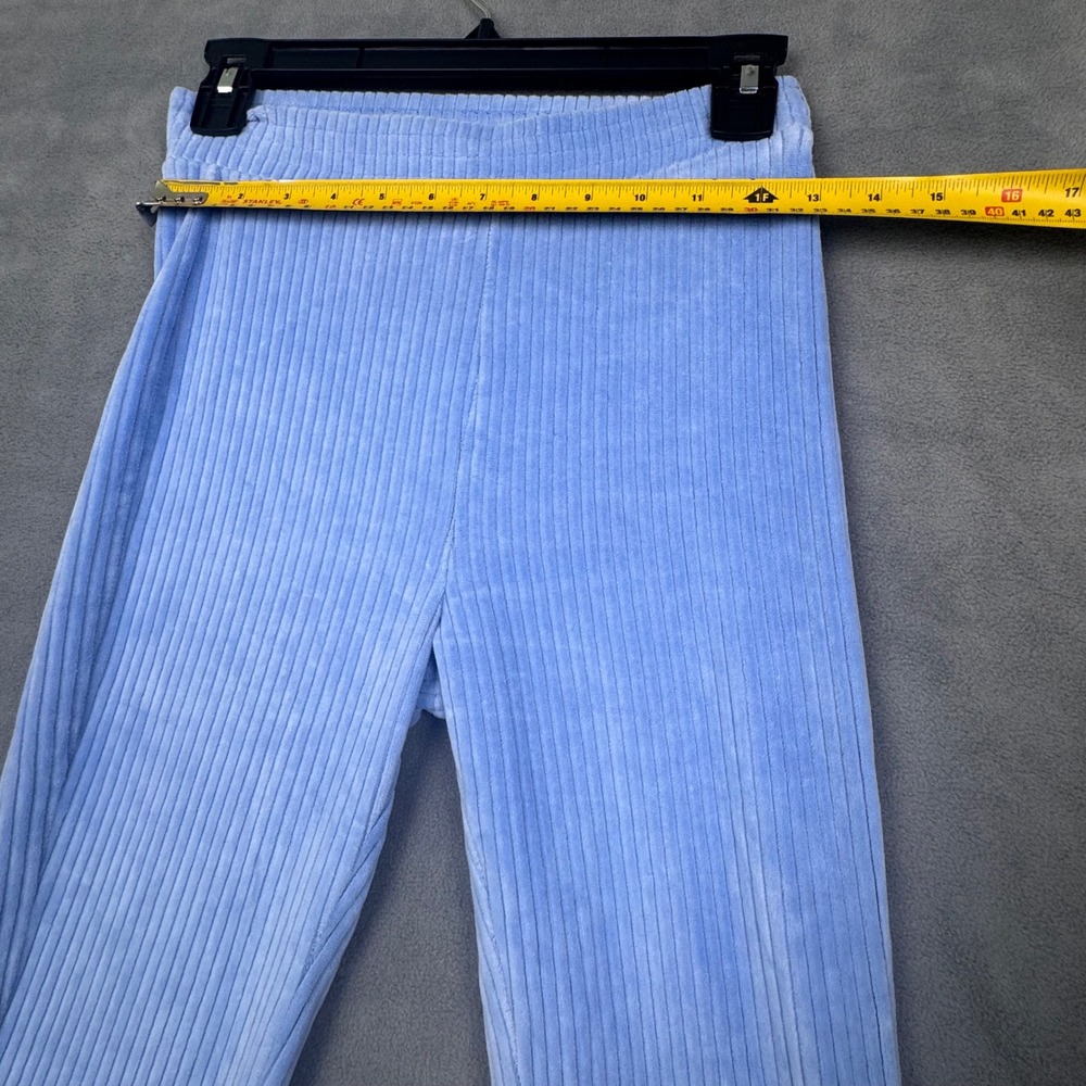 Aerie Corduroy Flare Leggings Light Blue Ribbed High Waist XS Short Pants - Picture 3 of 7
